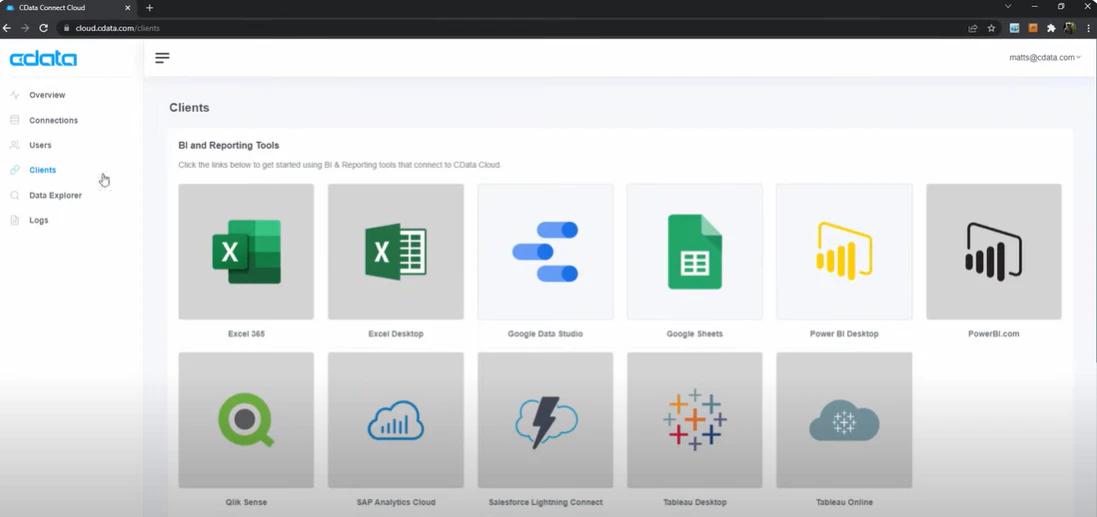 screenshot of CData Connect Cloud